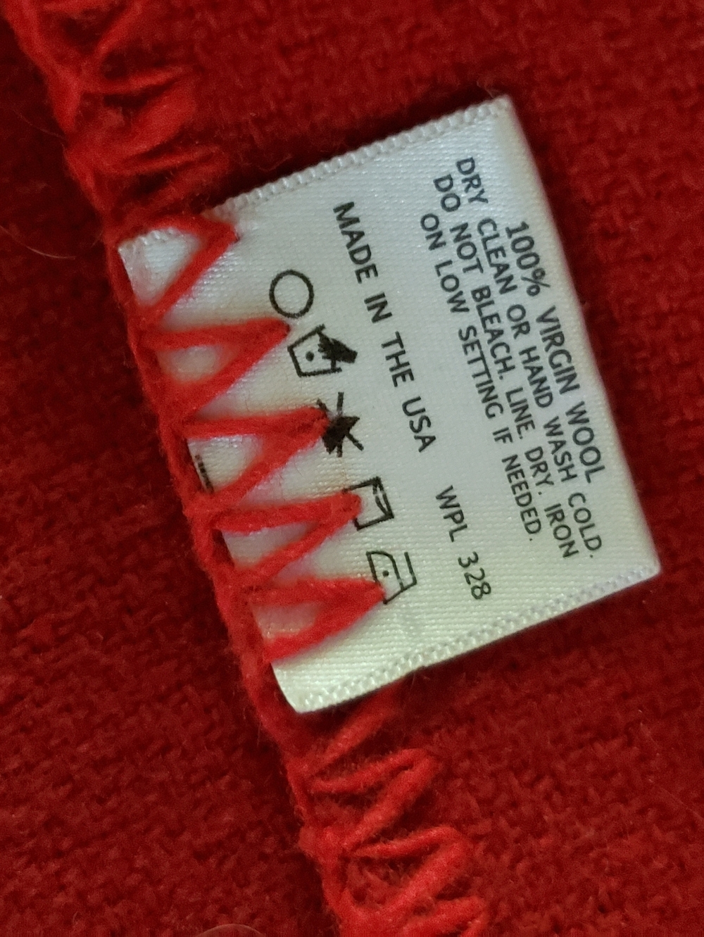 Faribault Wool Throw Blanket Red Wool Blanket - Picture 5 of 9